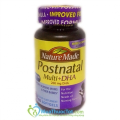 Nature Made Postnatal Multi Vitamins DHA 200mg 60 viên: Viên bổ dinh dưỡng cho bà mẹ cho con bú