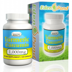 Eden Pond Turmeric Curcumin 1000 mg in Two Daily: Viên uống hỗ trợ điều trị các chứng đau dạ dày, chống oxy hóa, 120 viên