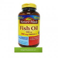 Nature Made Fish Oil 360mg Omega-3, 200 viên - Mỹ: Viên dầu cá cung cấp omega- 3 tốt cho tim mạch và trí não