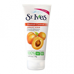 St.Ives Blemish Control Apricot Scrub 170g - Mỹ: Sữa rửa mặt tẩy tế bào chết dạng hạt, chiết xuất quả mơ