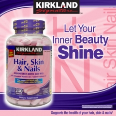 Kirkland Signature™ Hair, Skin & Nails – thuốc chăm sóc toàn diện cho bộ ba da móng tóc hiệu quả nhất, 240 viên