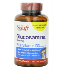 Schiff Glucosamine 2000 mg Plus Vitamin D3 150 viên: Hỗ trợ điều trị các bệnh sụn khớp