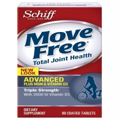 Schiff Move Free® Advanced Total Joint Health – Thuoc hỗ trợ, điều trị đau nhức, thoái hóa xương khớp, loãng xương, hộp 80 viên