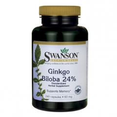 Swanson Ginkgo Biloba 24% 240 viên - Viên uống bổ não và tăng cường trí nhớ
