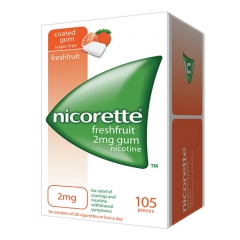 Kẹo cai thuốc lá Nicorette Freshfruit của Anh 105 viên
