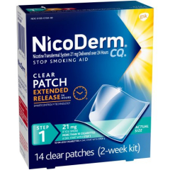 Miếng dán cai thuốc lá giúp bạn bỏ thuốc nhẹ nhàng NicoDerm CQ step 1 của Mỹ hộp 14 miếng