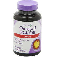 Viên uống bổ sung Omega 3, DHA từ dầu cá Natrol Omega 3 Fish Oil của Mỹ hộp 90 viên
