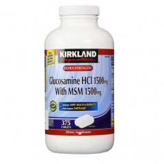 Kirkland Signature Glucosamine HCL & MSM 1500mg- Viên uống hỗ trợ điều trị các bệnh xương khớp 375 viên