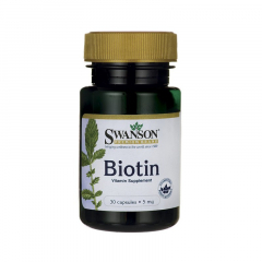 Swanson Premium Biotin 5000 mcg, 30 viên - Mỹ: Viên uống bổ sung Biotin hỗ trợ mọc tóc, cho móng tay chắc khỏe