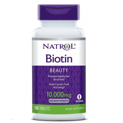 Viên uống ngăn rụng tóc, kích thích mọc tóc Biotin 10.000mcg Natrol 100 viên
