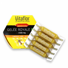 Vitaflor Gelee Royale Bio 1500mg, hộp 20 ống - Pháp: Sữa ong chúa hữu cơ giữ mãi tuổi thanh xuân rạng rỡ