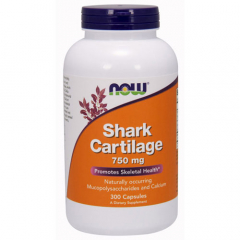 Viên sụn vi cá mập Now Shark Cartilage 750mg cao cấp giúp hỗ trợ điều trị xương khớp, 300 viên - Mỹ