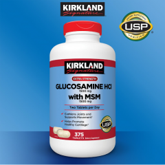 Kirkland Signature Glucosamine HCL & MSM 1500mg- Viên uống hỗ trợ điều trị các bệnh xương khớp 375 viên